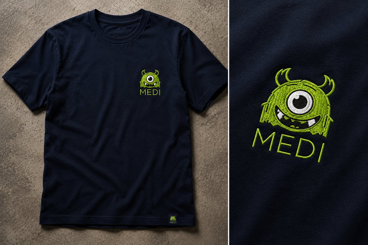 Medi Monster navy logo tee